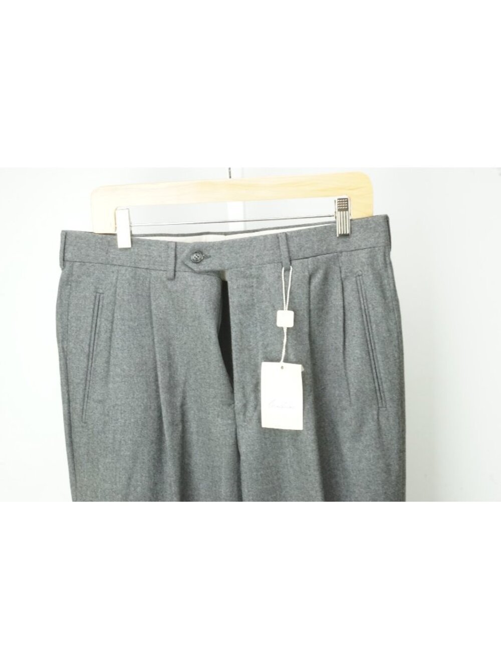 Corneliani Gray Flannel 100% Wool Dress Pants Sz 32 EU BRAND NEW